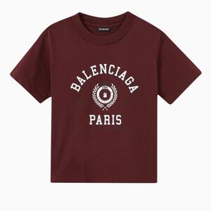 Balenciaga Kids Burgundy Tee